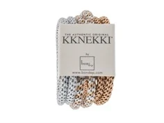 Kknekki hårelastikker bronze/light blue mix slim (6-pack)